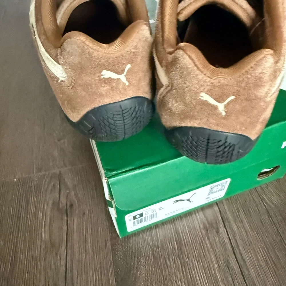Puma Speedcat Brown & Cream Suede Low-Top Sneakers - Picture 4 of 8